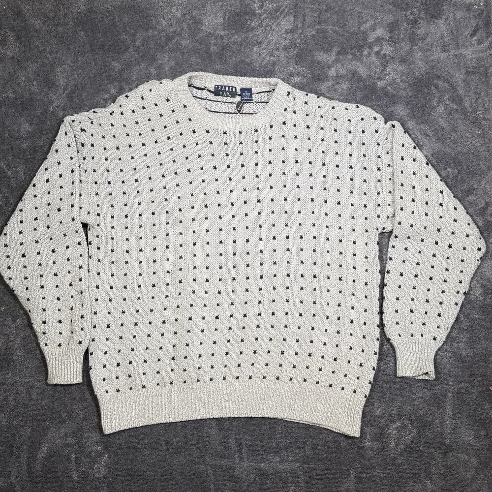 Trader Bay Birdseye Grandpa Core Knit Crewneck Sweater XL NWT